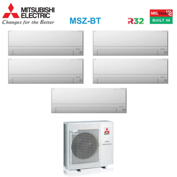 Mitsubishi Electric Penta Split Inverter Airconditioner BT-serie 9+12+12+12+12+12+12 met MXZ-5F102VF R-32 Wi-Fi Optioneel 9000+12000+12000+12000+12000