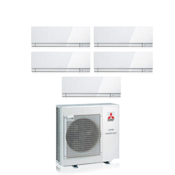 Mitsubishi Electric Penta Split Inverter Airconditioner KIRIGAMINE ZEN WHITE MSZ-EF 7+9+12+15+15 serie met MXZ-5F102VF R-32 Geïntegreerde Wi-Fi Witte Kleur 7000+9000+12000+15000+15000