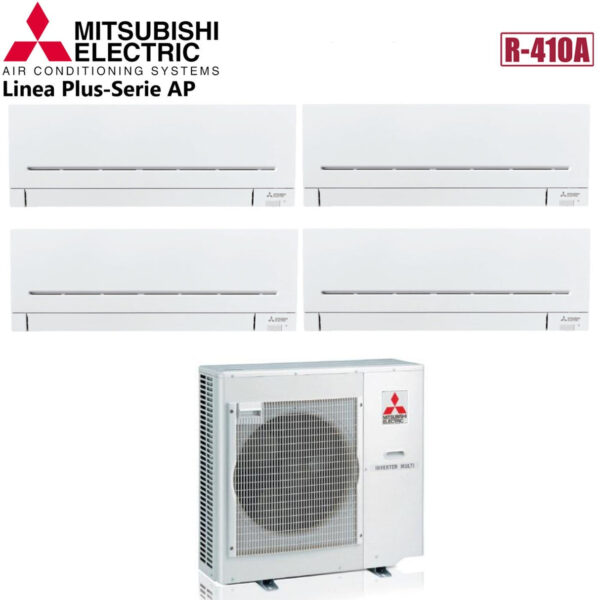 Air conditioner Mitsubishi Electric Quaders Split Inverter Series AP 7+9+9+12 with MXZ-4E72VA R-410 Wi-Fi Optional 7000+9000+9000+12000