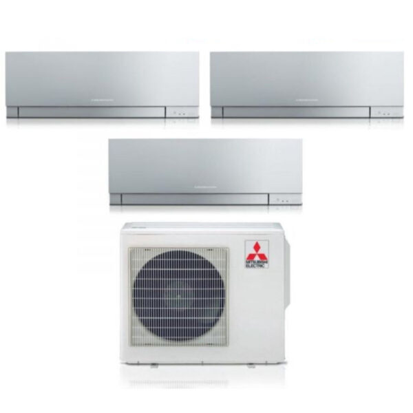 Air conditioner Mitsubishi Electric Trial Split Inverter Series KIRIGAMINE ZEN SILVER MSZ-EF 7+7+12 with MXZ-3F68VF R-32 Wi-Fi Integrated Color Silver 7000+7000+12000