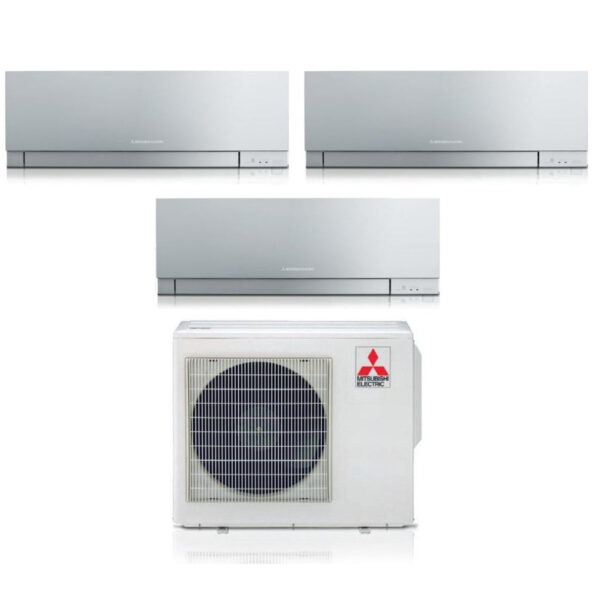 Mitsubishi Electric Trial Split Inverter Air Conditioning KIRIGAMINE ZEN SILVER series MSZ-EF 9+9+18 with MXZ-3F54VF R-32 Integrated Wi-Fi Silver Color 9000+9000+18000