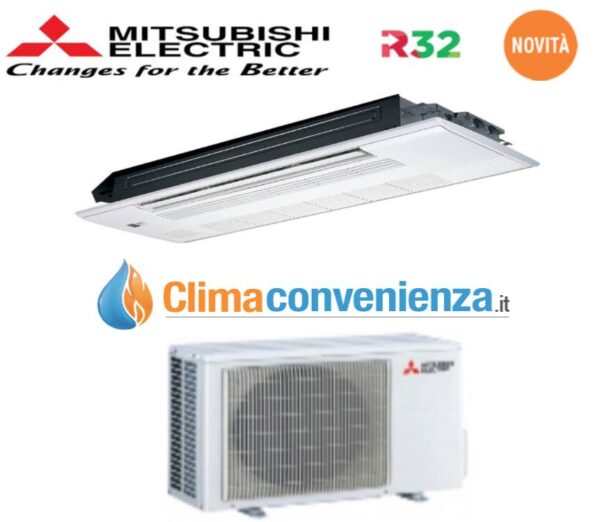 Mitsubishi 1-weg cassette-airco serie MLZ-KP35VF - SUZ-M35VA Gas R-32 12000 Btu