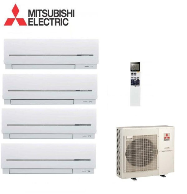 MITSUBISHI ELEKTRISCHE SPLIT INVERTER PANELEN SF SERIE 9+9+9+12 met MXZ-4D72VA