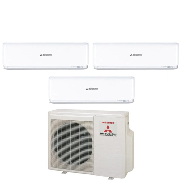 Airconditioner Mitsubishi Heavy Industries Trial Split Inverter Serie KIREIA PLUS Wit 7+9+18 met SCM60ZS-W R-32 Wi-Fi Optioneel 7000+9000+18000 Kleur Wit