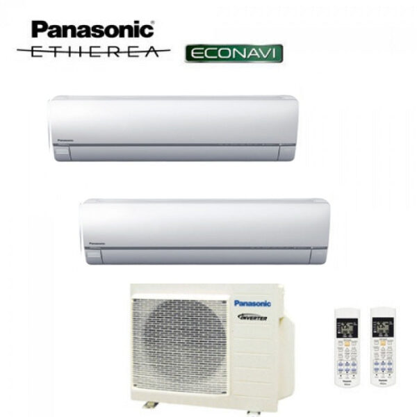 PANASONIC DUAL SPLIT INVERTER ETHEREA WIT 7000+7000 met CU-2E15SBE
