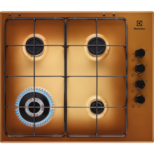 Electrolux EGS6414T Gaskookplaat 4 Branders 60 cm Messing Kleur (BxD) 59,4x51 met Loop Multicrown Brander