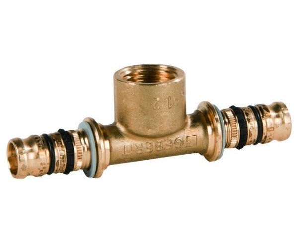 Geberit Mepla Series AT Fitting Pressed For Multilayer Diameters 16 mm x 1/2" x 16 mm Code 611362005
