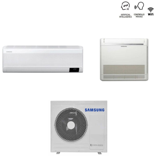 Samsung Dual Split Inverter Airconditioner CEBU 9000-serie + 12000 Console met AJ050TXJ2KG R-32 Geïntegreerde Wi-Fi 9+12