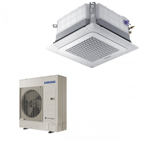 Airconditioner Samsung Inverter Cassetta 4 Vie Windfree 30000 Btu AC090NN4DKH/AC090MXADKH R-410 met PC4NUFMAN paneel en draadbediening