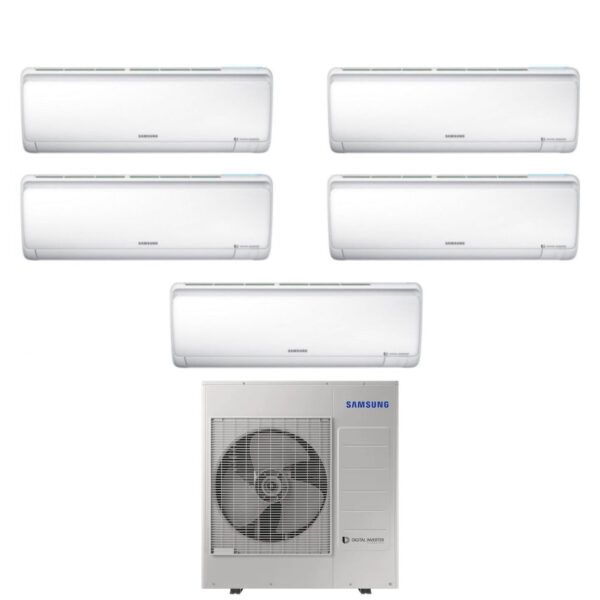 Samsung Penta Split Inverter Airconditioner MALDIVES QUANTUM serie 7+7+7+7+18 met AJ100MCJ4EH R-410 7000+7000+7000+18000 - Nieuw 2019