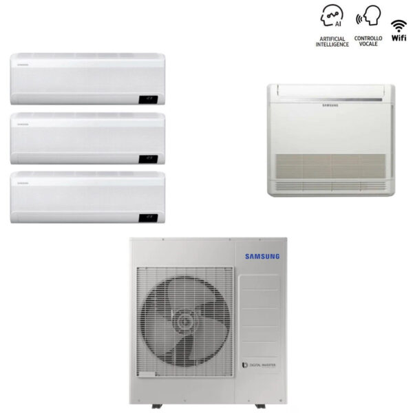 Samsung Quadri Split Inverter Airconditioner CEBU 9000+9000+9000 serie + 9000 Console met AJ080TXJ4KG R-32 Geïntegreerde Wi-Fi 9+9+9 - Nieuw
