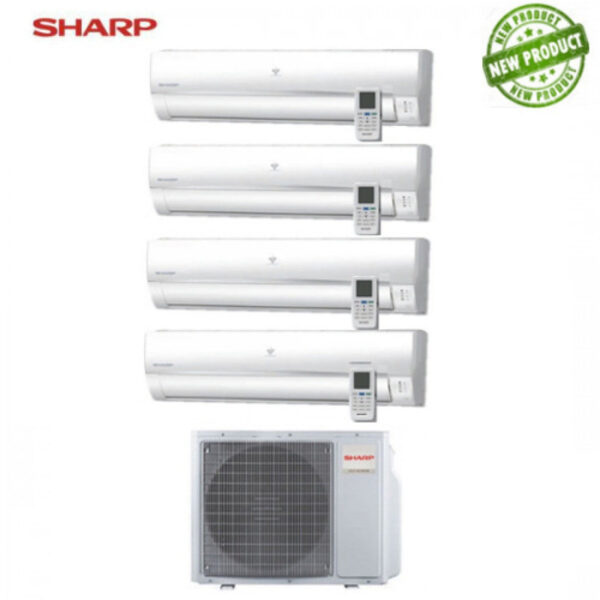 SHARP QUADRI SPLIT Air Conditioner 9+9+9+12 UMR 9000+9000+9000+12000 WITH AE-X4M28TR - NEW