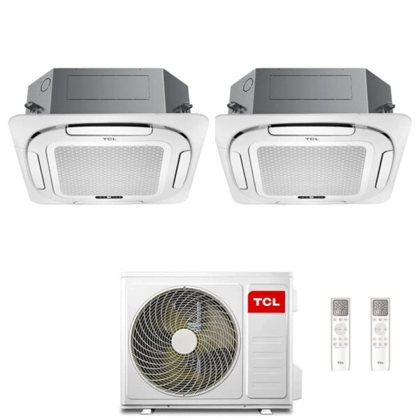 Cassetta 4 Vie TCL Compact Dual Split 9+9 met MT1420 R-32 Wi-Fi Optioneel