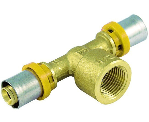Tiemme AT Fitting Female Press Connection For Gas For PEXC Multilayer Pipes Diameters 32 mm x 1" x 32 mm
