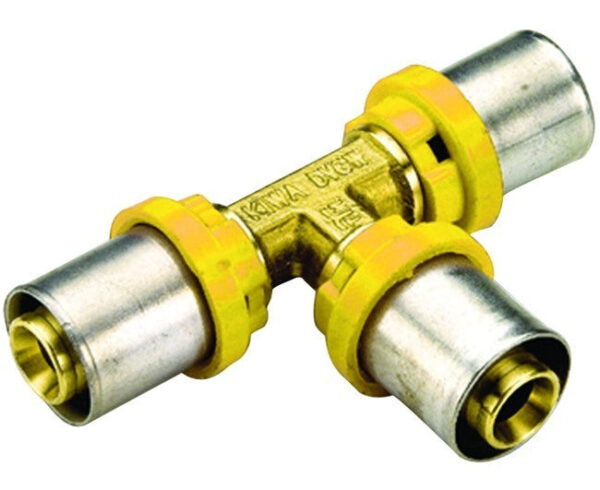 Tiemme HT Fitting For Pressed PEXC Multilayer Pipe For Gas Intermediate Type Diameters 32x32x32 mm