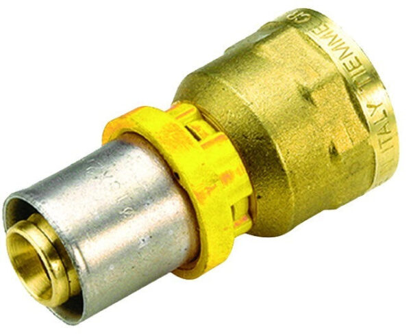 Tiemme Straight Press Fitting For Gas Female Connection For Multilayer Pipes Diameters 1" x 32 mm