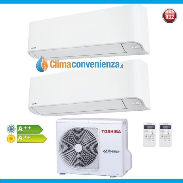 Toshiba Mirai R32 10000+13000 Dual Split Inverter Airconditioner met RAS-2M14U2AVG-E 10+13 BTU