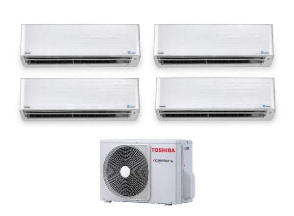 Airconditioner Vierkant Split Inverter TOSHIBA Serie SUPER DAISEIKAI 9 NATUR 32 R-32 10000+10000+13000 met RAS-4M27U2AVG-E 10+10+10+13 Wi-Fi Optioneel - NOVITA'