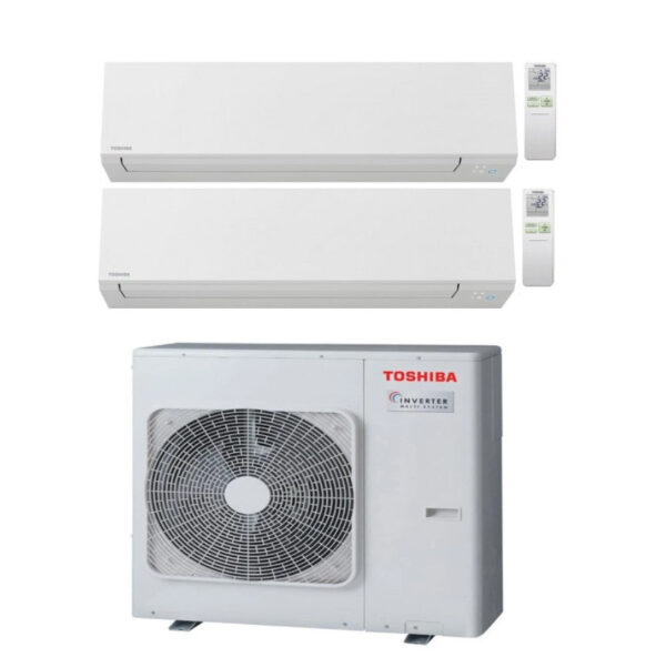 Airconditioner Toshiba Dual Split Inverter Serie SHORAI EDGE 10000+10000 (9000+9000) met RAS-4M27U2AVG-E Wi-Fi Geïntegreerd Wit 10+10 (9+9)