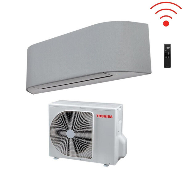 Airconditioner Toshiba Inverter-serie HAORI 10000 (9000) btu R-32 RAS-B10N4KVRG-E Wi-Fi Geïntegreerd A+++ Lichtgrijs / Donkergrijs - NOVITA' Lichtgrijs Donkergrijs