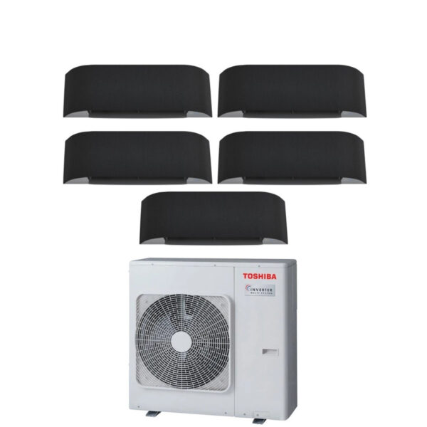 Airconditioner Toshiba Penta Split Inverter Serie HAORI 10+10+10+10+10 (9+9+9+9+9) RAS-5M34U2AVG-E R-32 Wi-Fi Geïntegreerd 10000+10000+10000+10000 (9000+9000+9000+9000+9000) Donkergrijs