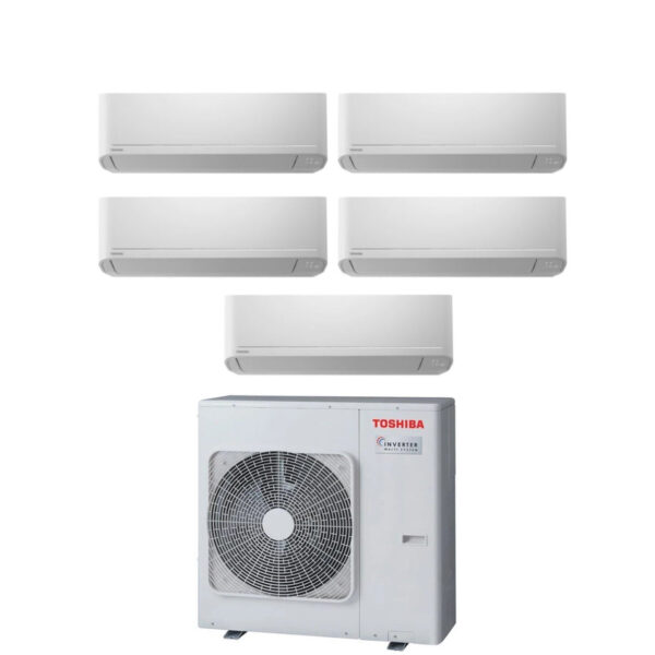 Toshiba Penta Split Inverter Airconditioner SEIYA serie 7+7+10+10+10 (7+7+9+9+9) RAS-4M27U2AVG-E R-32 Wi-Fi Optioneel 7000+7000+10000+10000 (7000+7000+9000+9000)