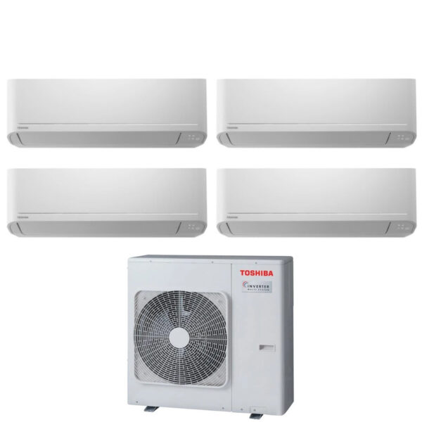 Toshiba Quadri Split Inverter Air Conditioner SEIYA series 7+7+7+7 RAS-4M27U2AVG-E R-32 Wi-Fi Optional 7000+7000+7000