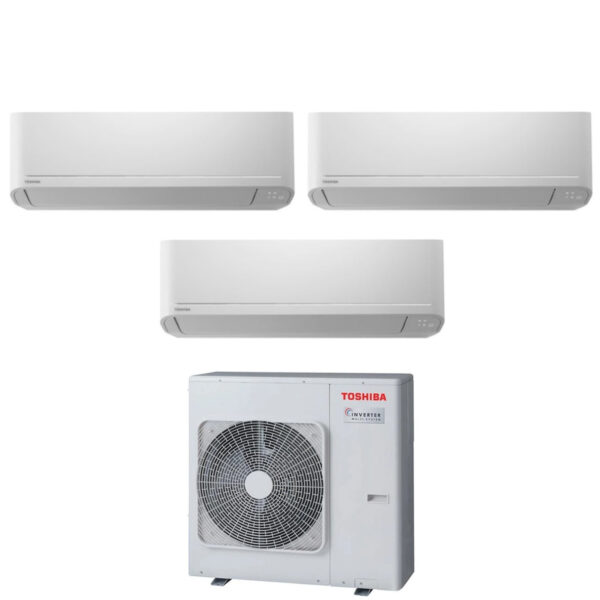 Airconditioner Toshiba Trial Split Inverter Serie SEIYA 7+7+7 RAS-3M26U2AVG-E R-32 Wi-Fi Optioneel 7000+7000+7000