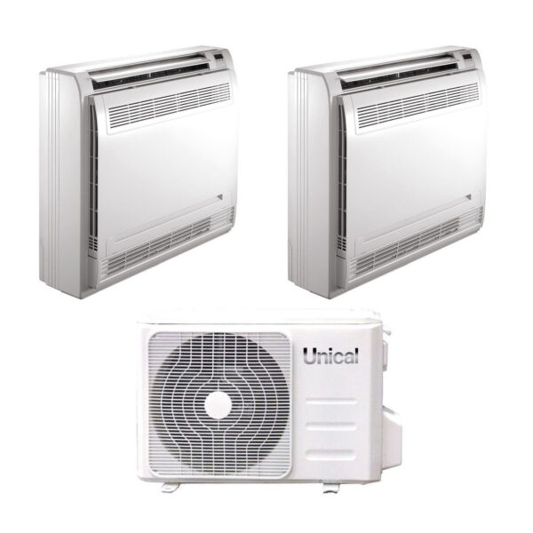 Unique Dual Split Inverter Floor Air Conditioner 12+12 with KMX4 28HE R-32 12000+12000