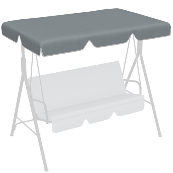 EASYCOMFORT Vervangende luifel voor schommelstoel van polyester met UV50+ bescherming, 192x144cm, donkergrijs