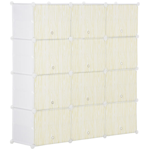 Easycomfort Mobiele Modulaire Schoenenbesparende Ruimte, 12 Cubs in PP-kunststof en Staal, 125x32x125 cm