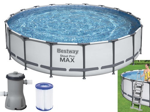 Zwembad Buitenterras Tonda Bestway 56438 met stalen frame