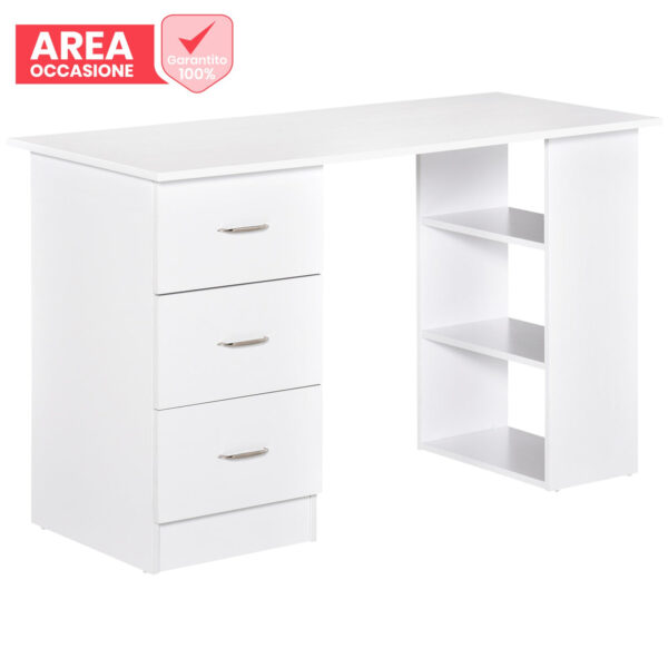 RUIMTE GELEGENHEDEN EasyComfort Desk PC-deur met 3 cassettes en 3 ribben, kamer en kantoor in hout 120x49x72cm wit