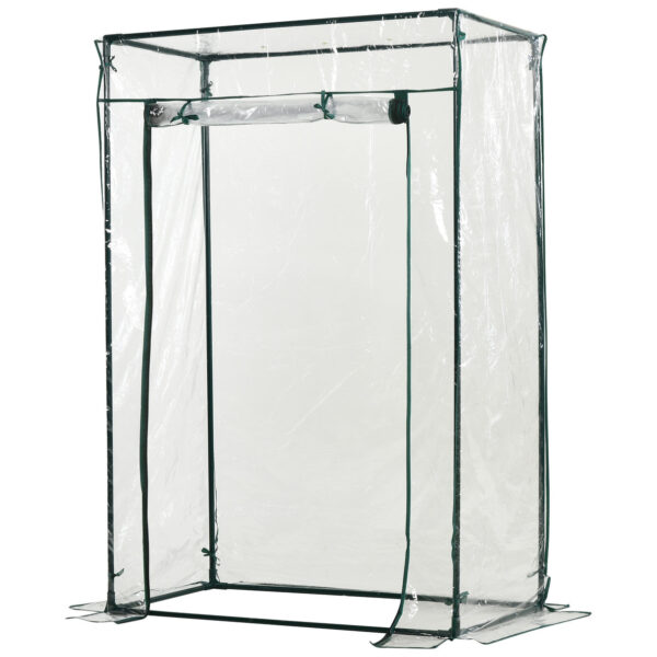 EASYCOMFORT Wintertuinkas voor planten, kleine balkonkas van kunststof en staal 100x50x150cm Transparant