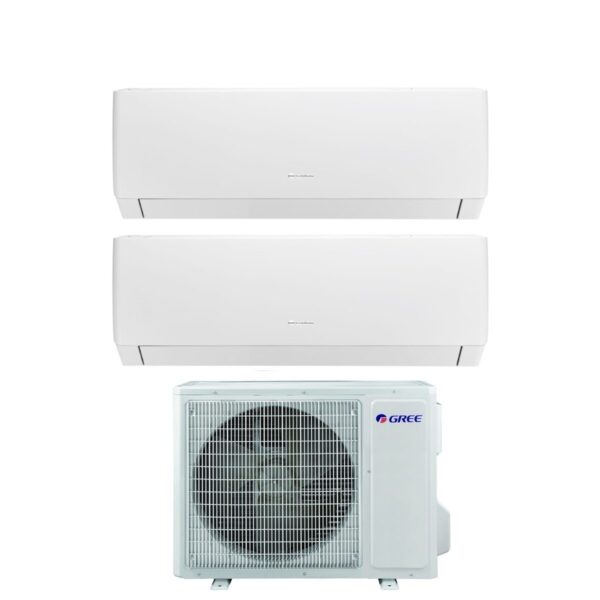 Gree Dual Split Inverter Airconditioner PULAR 7+12 serie met GWHD(18)NK6OO R-32 Geïntegreerde Wi-Fi 7000+12000