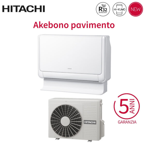 Hitachi Inverter Vloer Airconditioner Akebono Serie 18000 Btu RAF-50RXE R-32 Wi-Fi Optioneel - Nieuw
