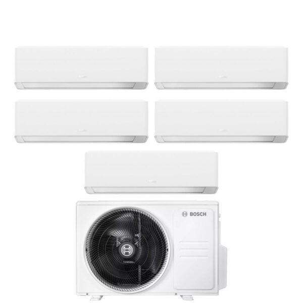 Airco Penta Split Bosch CLIMATE 7000i WIT 7+7+7+9+9 met 5000M 105/4 E R-32 Wi-Fi Geïntegreerd
