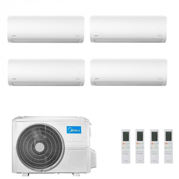 Airconditioner Midea Square Split Inverter Serie XTREME PRO GREEN 9000+9000+9000+12000 Btu met M4O-36 R-32 Wi-Fi geïnstalleerd