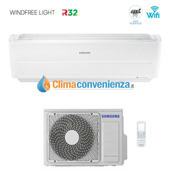Samsung Inverter Airconditioner WINDFREE LIGHT-serie 12000 BTU AR12NXWXCW R-32 Geïntegreerde Wi-Fi Klasse A++