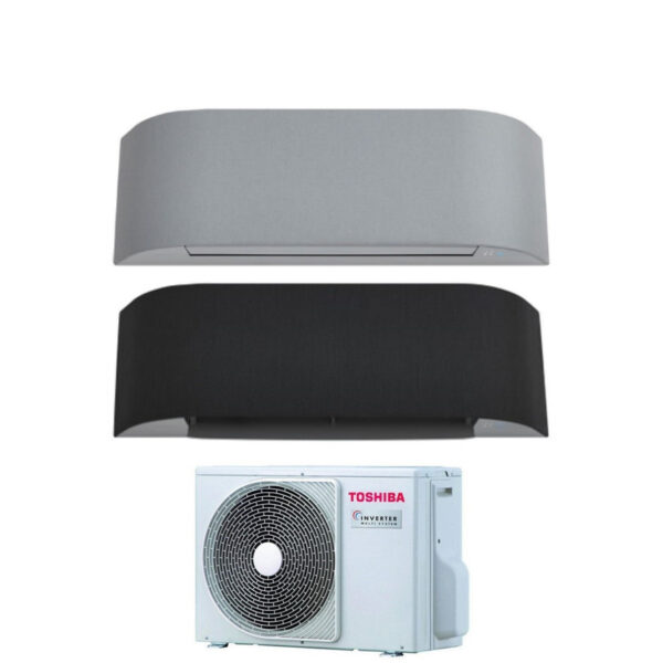 Airconditioner Toshiba Dual Split Inverter serie HAORI 13+13 (12+12) met RAS-2M18U2AVG-E R-32 Wi-Fi Geïntegreerd 13000+13000 (12000+12000) Kleur Lichtgrijs en Donkergrijs