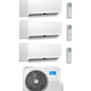 Climatizzatore Condizionatore Midea Trial Split Inverter serie XTREME PRO GREEN 9000+12000+12000 Btu con M3OA-27HFN8-Q 9+12+12 Wi-Fi integrato