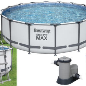 Piscina Fuori Terra Tonda  Bestway Steel Pro Max 5612Z con Telaio in Acciaio
