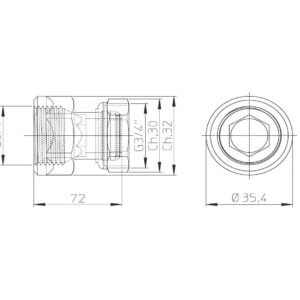 Coppia adattatori per Fancoil Innova 3/4 F Eurokonus - 34" Femmina codice AI0201II