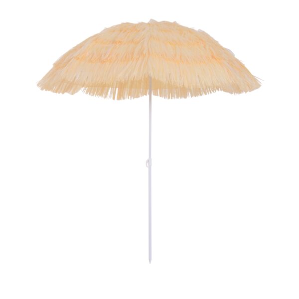 EASYCOMFORT 8-rib strandparasol met kantelbare paal, van polyester en metaal, 1,6 x 2 m, beige