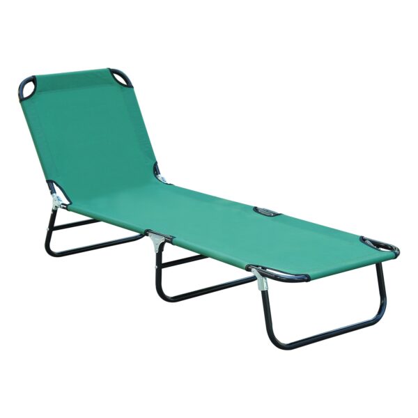 EASYCOMFORT Opvouwbare tuinligstoel met verstelbare rugleuning in 4 standen, 190x56x28cm, Groen