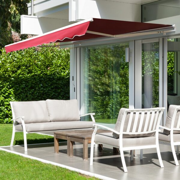 EASYCOMFORT Rolluifel met slinger, bestelwagen aluminium en polyester, 295x245cm, donkerrood