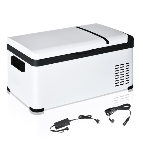 EASYCOMFORT 20L 12 Volt elektrische draagbare koelkast met handgreep en LCD-scherm, 61x32x28,5cm, wit
