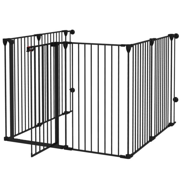 Easycomfort Medium Size Hondenkussen met 6 Panelen, Staal en Kunststof, 123x102x100 cm, Zwart
