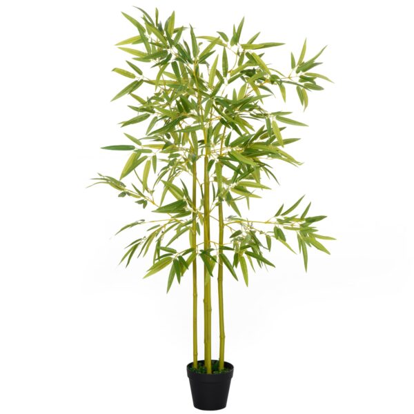 EASYCOMFORT Bamboe in kunstpot, nepplantendecoratie voor binnen en buiten, hoogte 120 cm, groen