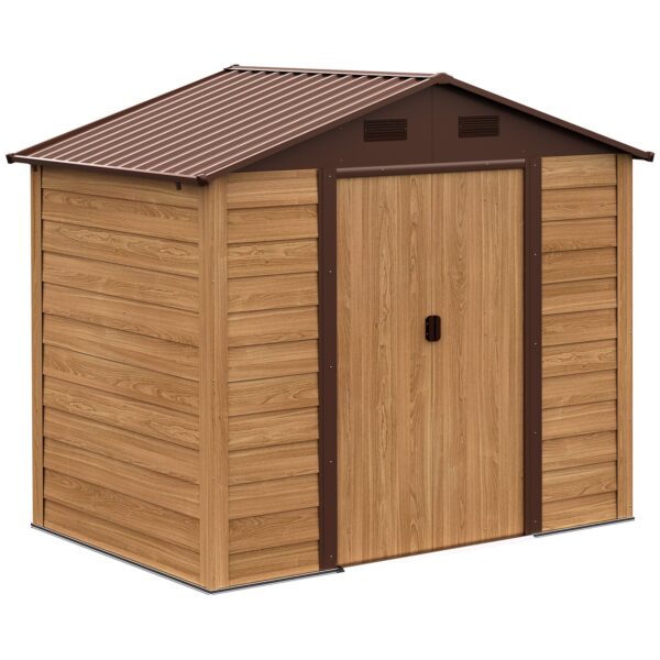 EASYCOMFORT Tuinhuis voor Gereedschap met Schuifdeuren en Houtlook Wanden, 152x235,7x208,7cm